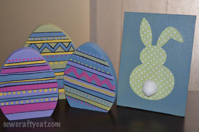 Easter Bunny Canvas - Home Decor | sewcraftycat.com