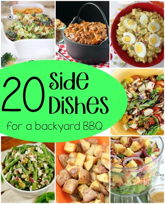 A roundup of 20 great recipes that would be perfect side dishes for a BBQ or backyard party!