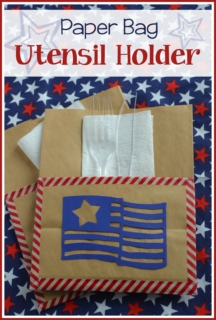 dress up a paper bag to hold napkins and utensils for picnics and BBQs