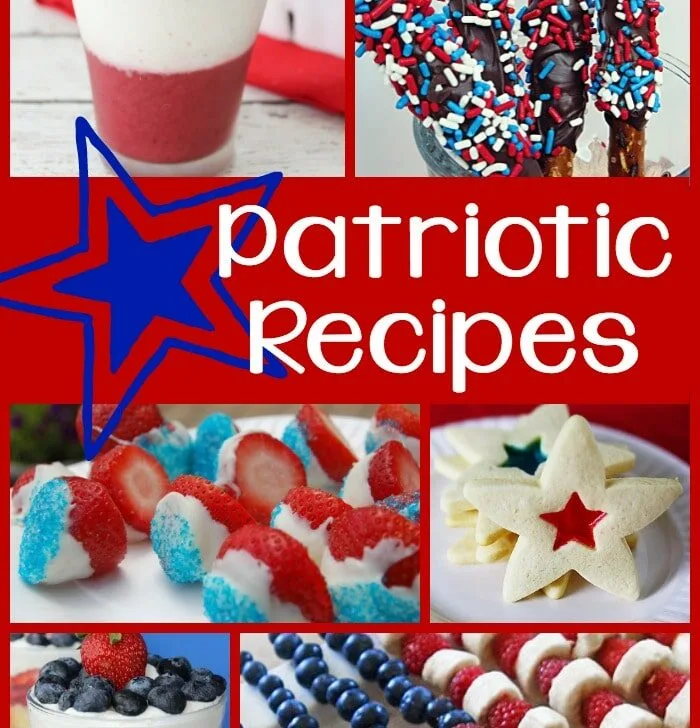 A roundup of 20 patriotic recipes, from breakfast dishes and smoothies to appetizers and desserts - these delicious recipes will be great for 4th of July! #roundup #recipe #patriotic