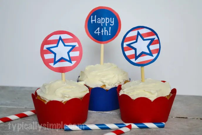 4th of July Cupcake Toppers