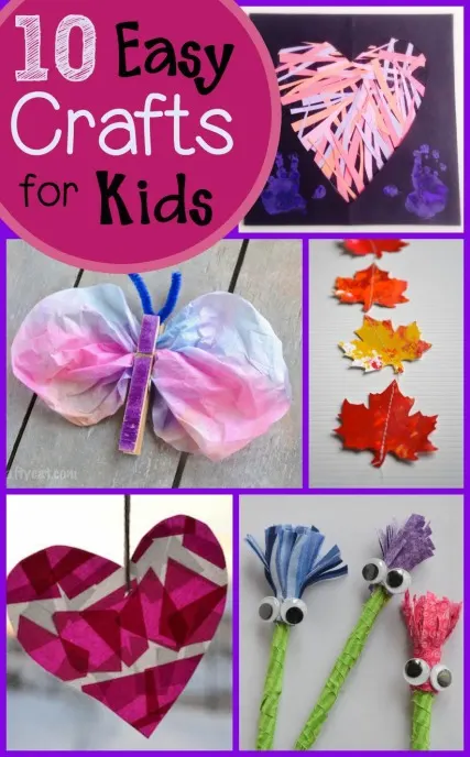 10 Easy Arts And Crafts To Do At Home With Kids -  Easy arts and crafts,  Arts and crafts for kids easy, Kindergarten crafts