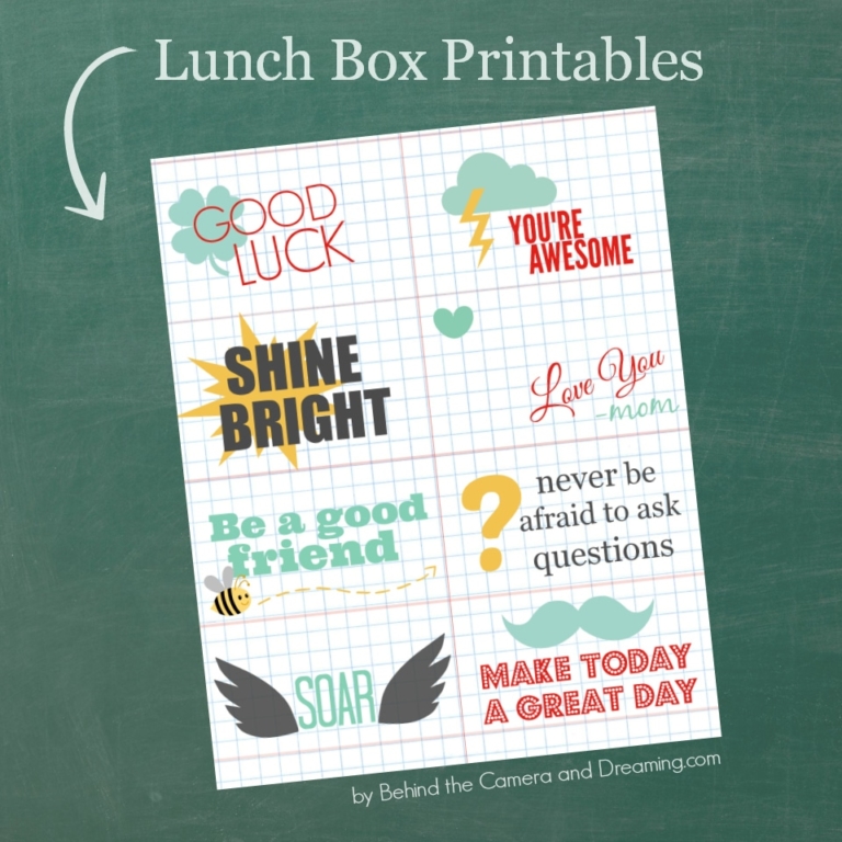 Lunch Box Notes {Printable}