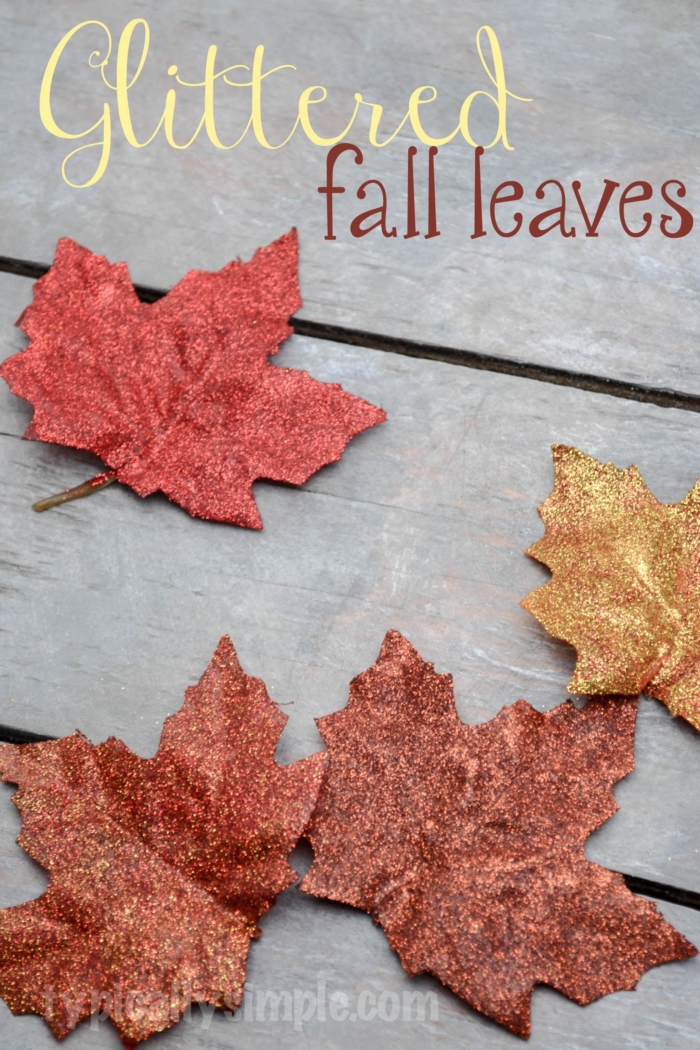 Glittered Fall Leaves DIY
