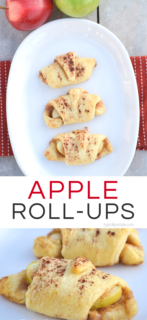 Just a few simple ingredients are needed to make these delicious apple roll ups! A yummy recipe perfect for all those fall apples picked at the orchard!