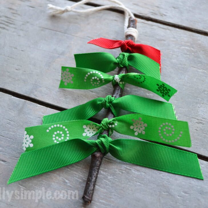 Ribbon Wreath Christmas Ornament - Typically Simple