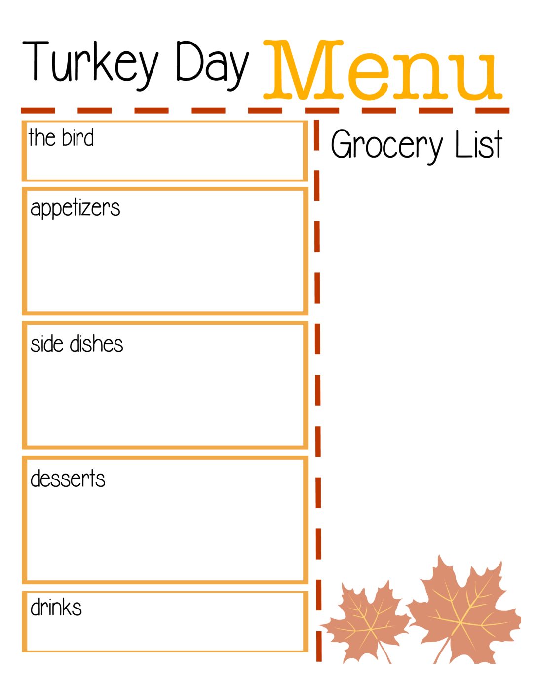 Thanksgiving Menu Planner - Typically Simple