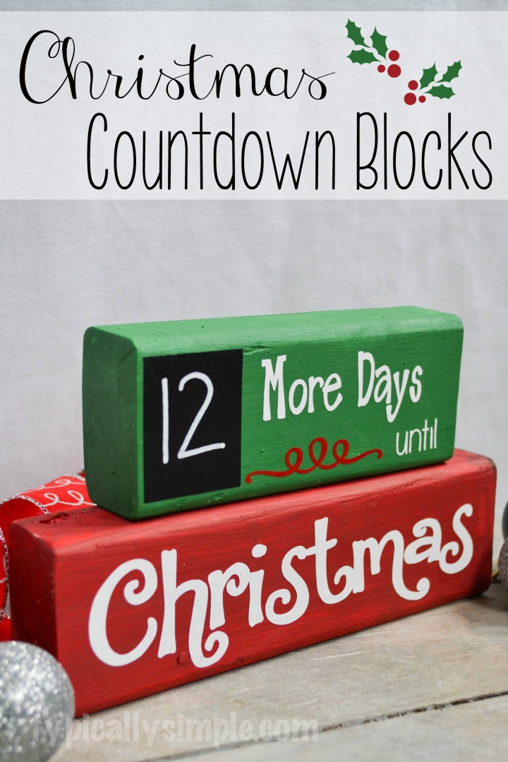 A great project to make with your Silhouette Cameo! Using wood blocks and vinyl, create this Christmas Countdown complete with a chalkboard for the numbers!