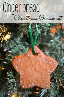 Make these simple, but deliciously scented, Gingerbread Christmas Ornaments while baking your next batch of cookies. Super easy directions! Fun for kids to decorate with paint!