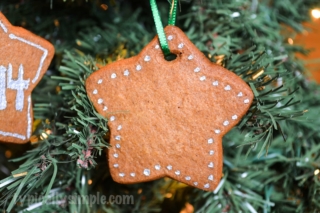 Make these simple, but deliciously scented, Gingerbread Christmas Ornaments while baking your next batch of cookies. Super easy directions! Fun for kids to decorate with paint!
