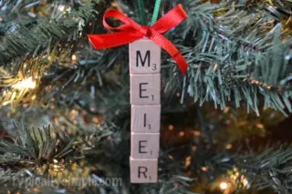For the Scrabble lovers in your life, craft this simple Christmas ornament using Scrabble tiles!