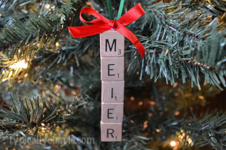 For the Scrabble lovers in your life, craft this simple Christmas ornament using Scrabble tiles! 