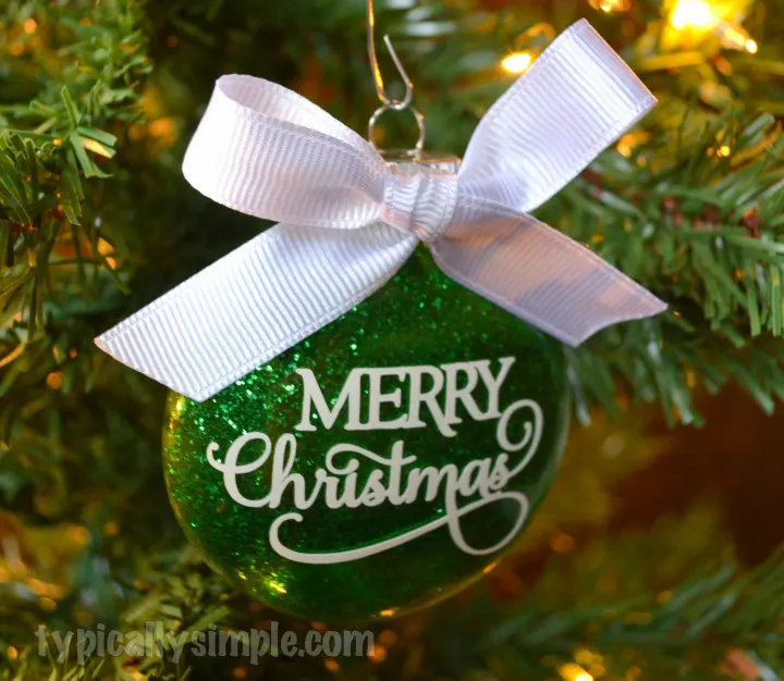 Merry Christmas Glitter Ornament
