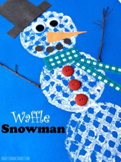 Waffle Snowman craft