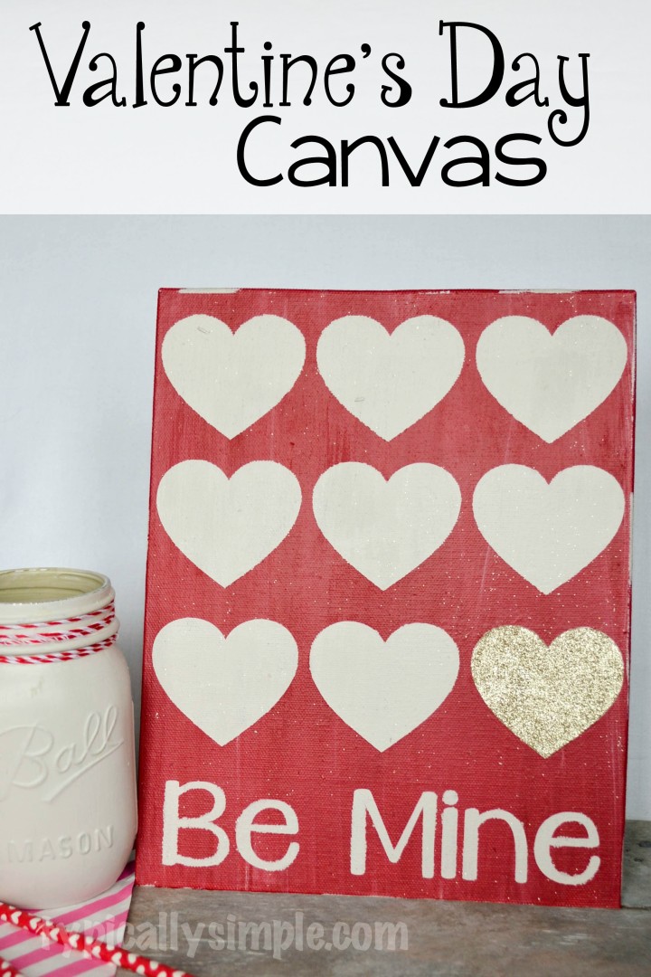 Create this Valentine's Day canvas using a stencil and chalk paint. A great project to make with your Silhouette Cameo!