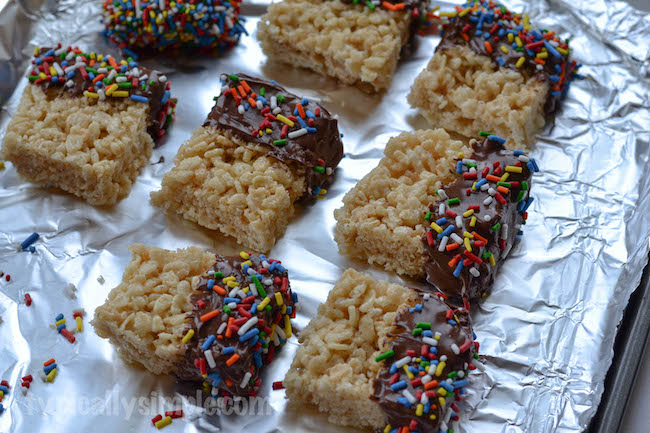 Chocolate Covered Rice Krispies Treats