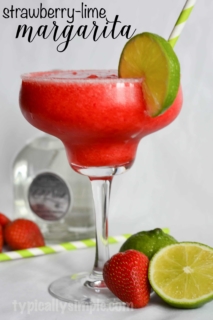 This strawberry-lime margarita recipe is easy to make and perfect for a day of relaxing on the beach or at the pool!