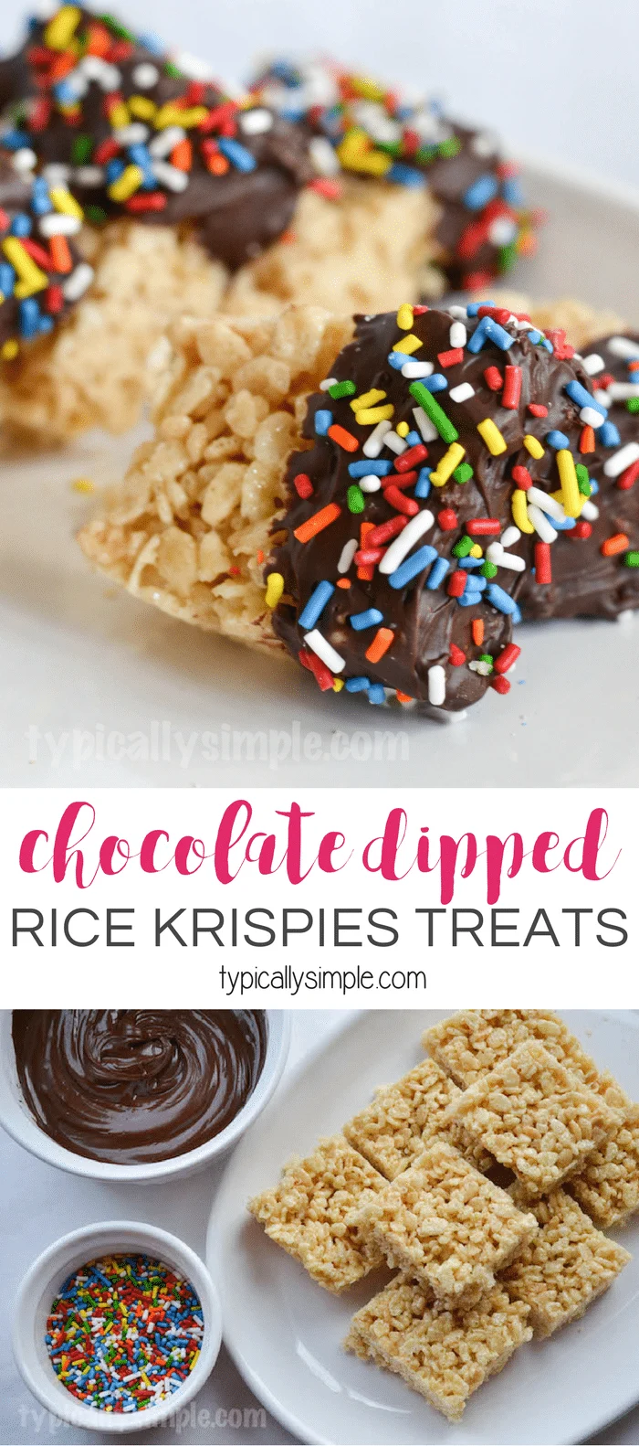 Chocolate Dipped Rice Krispies Treats - Typically Simple