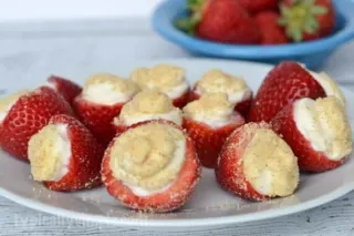 These no bake strawberry cheesecake bites are so simple, but so delicious and make a great finger food dessert for parties or when you have the taste for a sweet treat!
