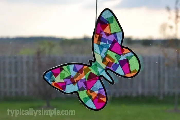 free stained glass butterfly pattern