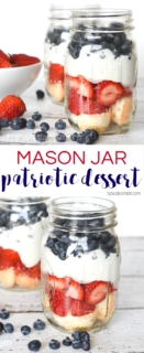 A mason jar recipe for a sweet treat to celebrate 4th of July. Quick and easy to make, these are a perfect dessert for your Independence Day celebrations!