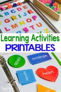 printables to help learn letters and shapes