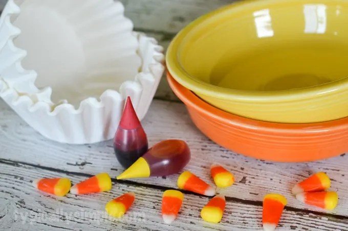 Coffee Filter Candy Corn