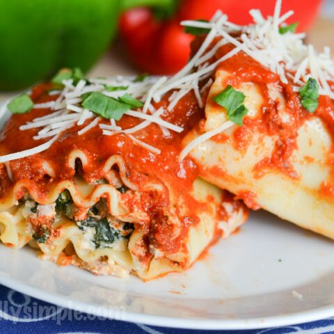 Three Cheese Lasagna Roll-Ups - Typically Simple