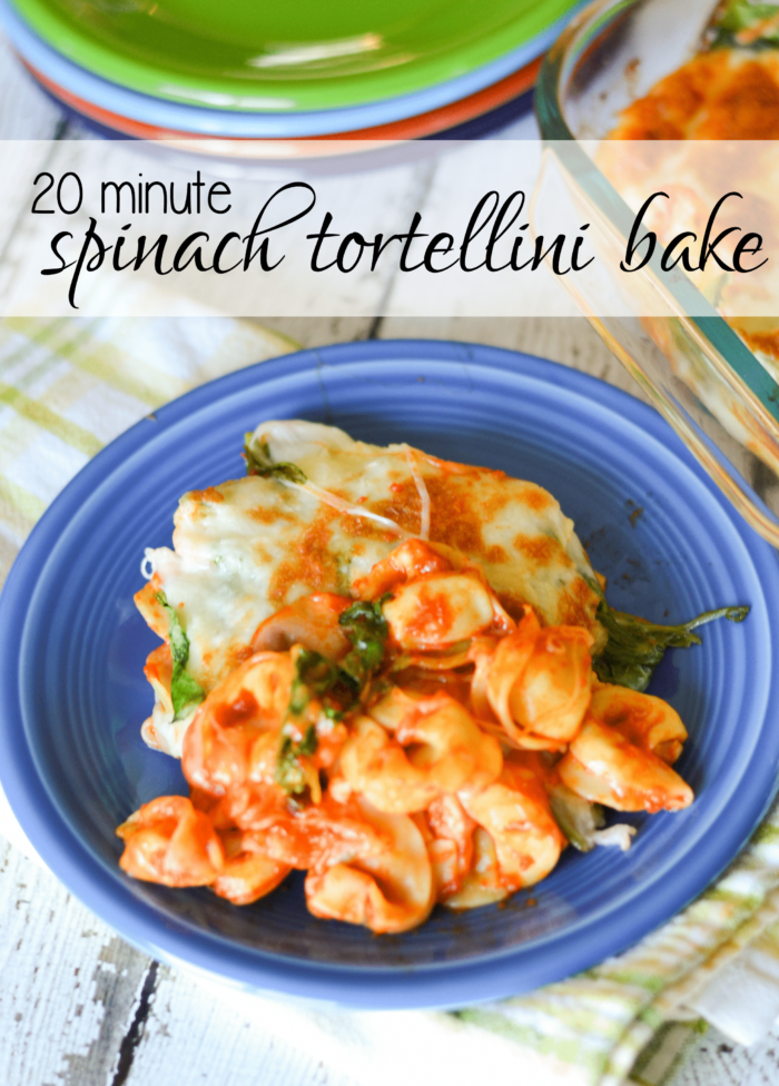 20 minute Spinach Tortellini Bake