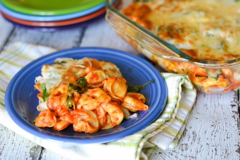 20 Minute Spinach Tortellini Bake