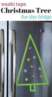 Using Scotch® Brand Expressions Tape to create a fun Christmas craft project on the fridge!