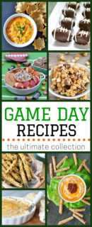 From finger foods and chili to dips, salsa, and desserts, this is an ultimate collection of over 100 game day recipes! So many delicious foods perfect for your Super Bowl Sunday party!