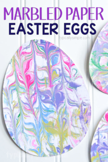 colorful paper easter eggs using marbled paper
