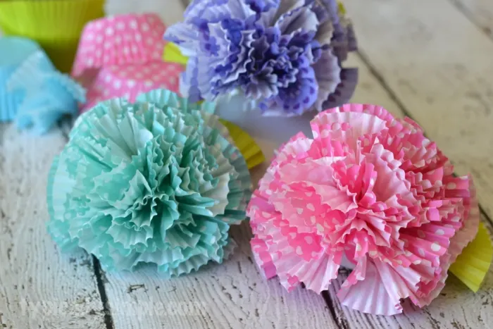 Cupcake Liner Flowers, Kids' Crafts, Fun Craft Ideas