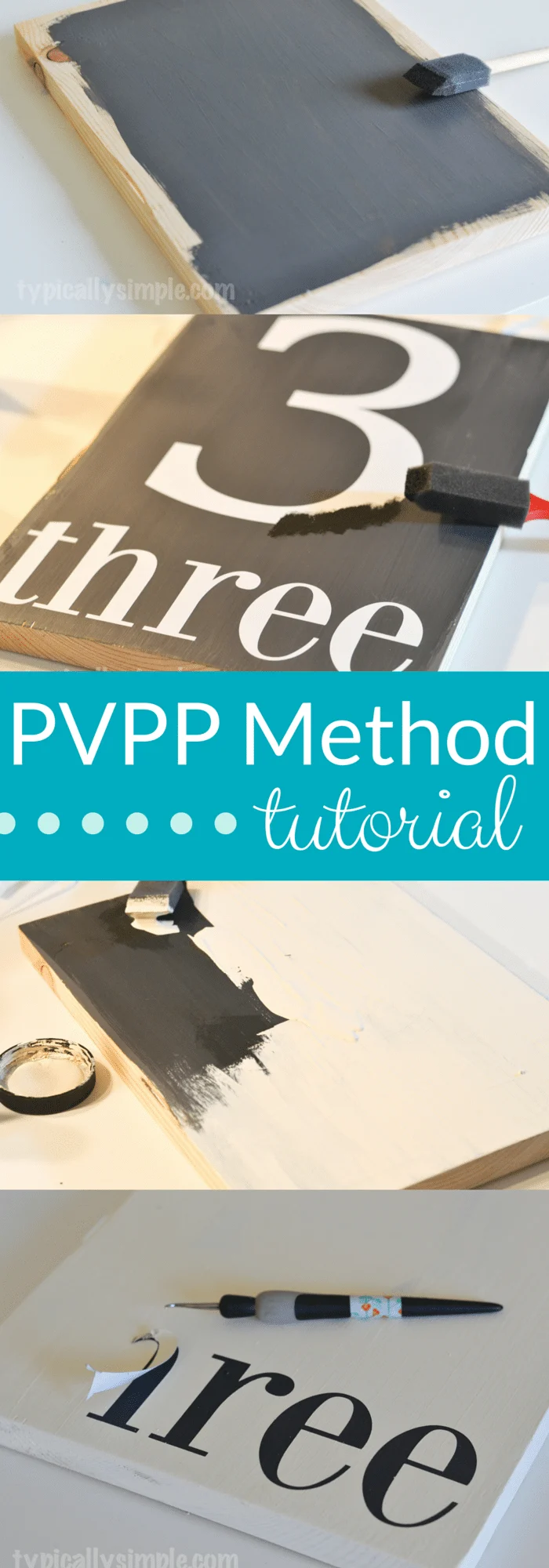Have you been hearing about the PVPP method? Wondering how it's done? Look no further! Here's a step-by-step tutorial on how to use your Silhouette to create a hand painted sign using the Paint, Vinyl, Paint, Peel method. | TypicallySimple.com