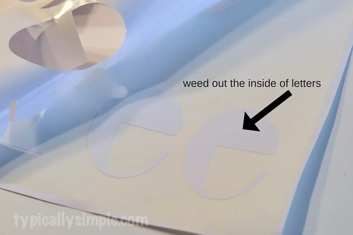 weed out the inside of letters