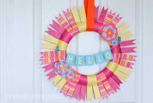 Scrapbook Paper Wreath
