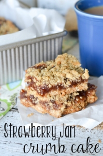One bowl, a pan, and a few ingredients found in the pantry are all you need for these delicious strawberry Jam Crumb Cake Bars!