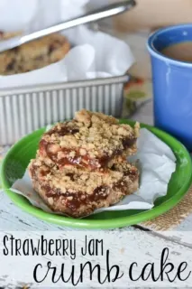 One bowl, a pan, and a few ingredients found in the pantry are all you need for these delicious strawberry Jam Crumb Cake Bars!