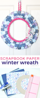 Dig through your scrapbook paper stash to make this fun one-hour wreath craft project! Make it for any holiday or season by changing the paper colors!