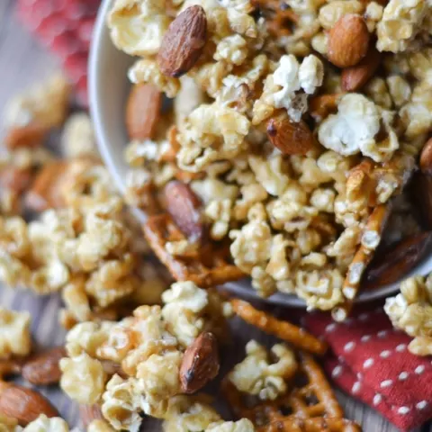 Sweet and Salty Caramel Corn Snack Mix