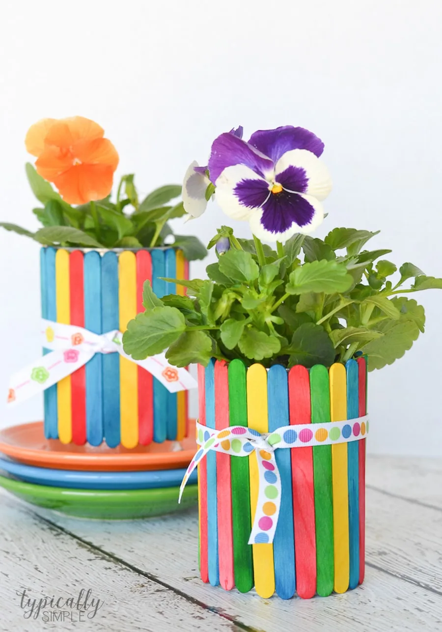 5 Spring Flower Pots Kids Craft