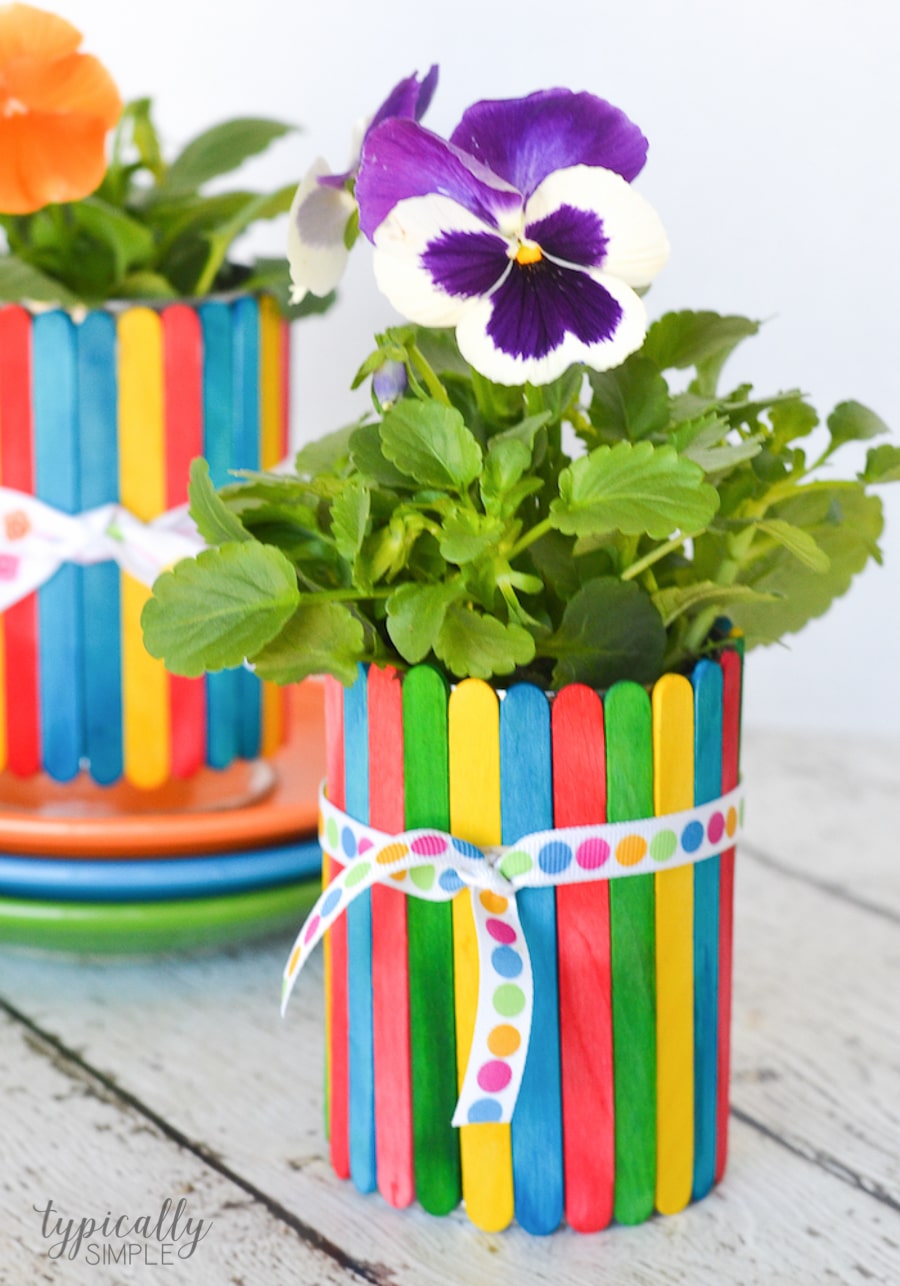 Craft Stick Flower Pots Typically Simple