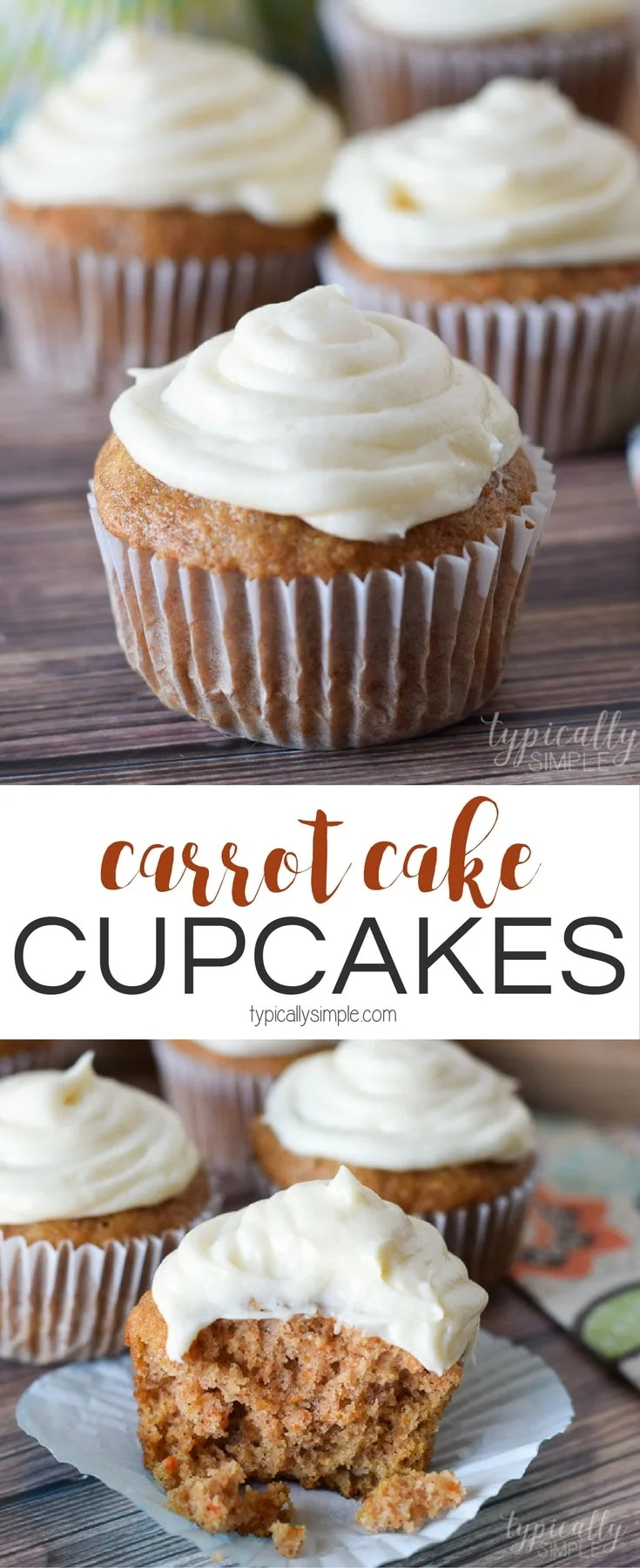 Carrot Cake Cupcakes - Typically Simple