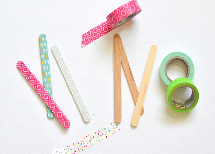 Washi Tape Craft Stick Frames - Typically Simple