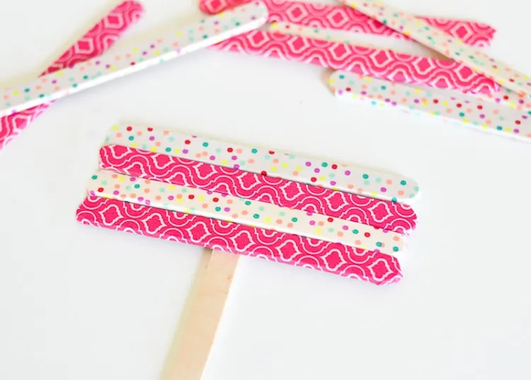 Washi Tape Craft Stick Frames - Typically Simple