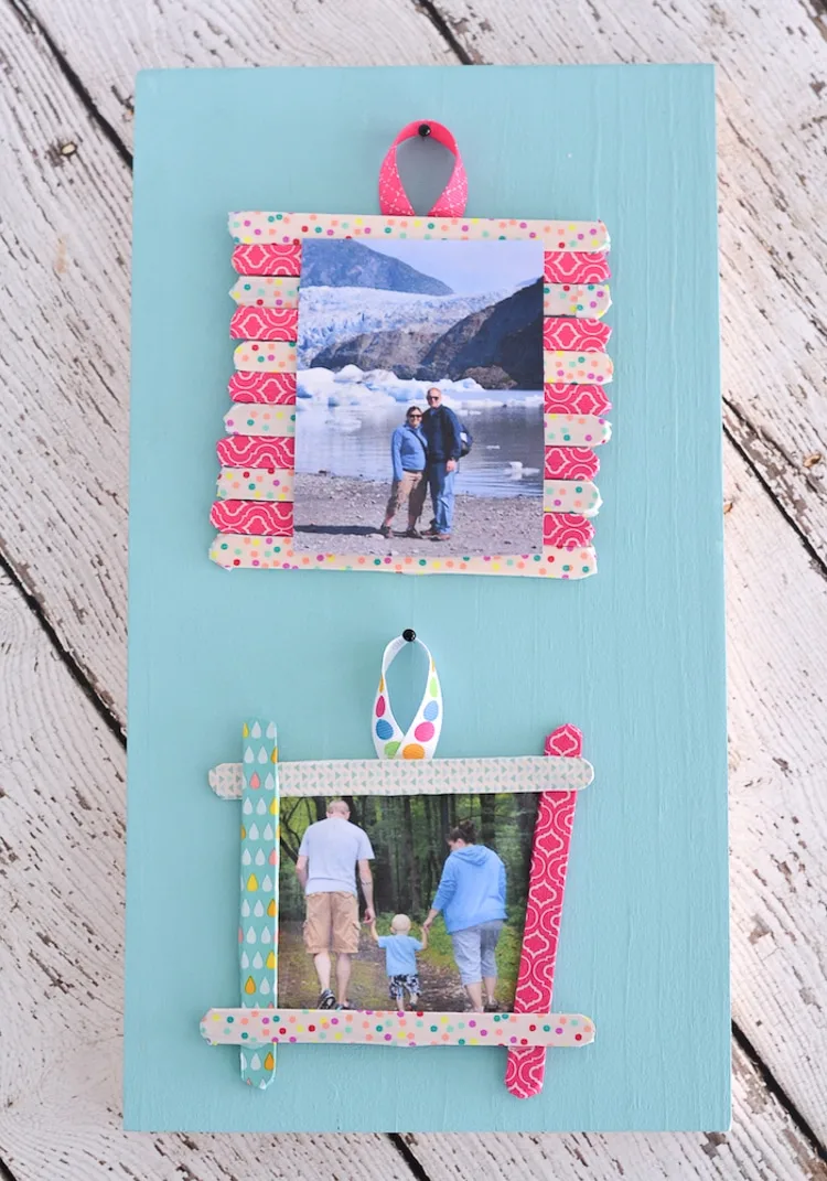 Washi Tape Craft Stick Frames - Typically Simple