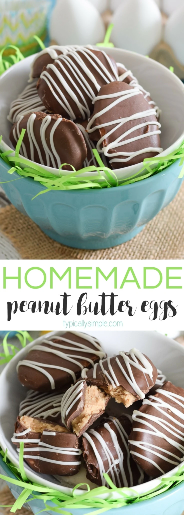 With just four basic ingredients, these homemade peanut butter eggs are super easy to whip up for Easter!