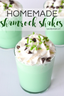 Homemade Shamrock Shakes are a perfect treat for St. Patrick's Day and only require three main ingredients! They are SO easy to make at home and SO delicious to eat!