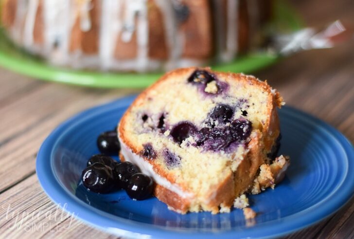 This pound cake recipe is packed full of juicy blueberries and has just a hint of lemon glaze that makes it a delectable summertime dessert!